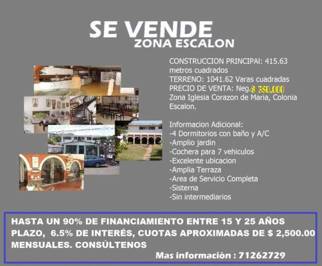 Venta de casa en colonia escalón zona iglesia corazón de maria en San